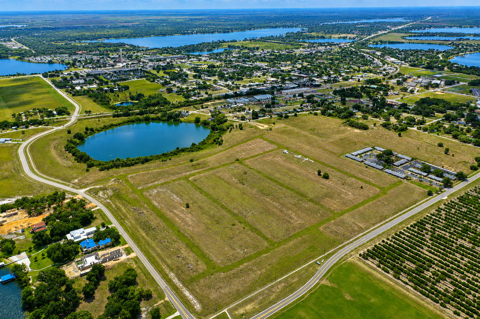 Aerial view of the Village on Lake Rachard site