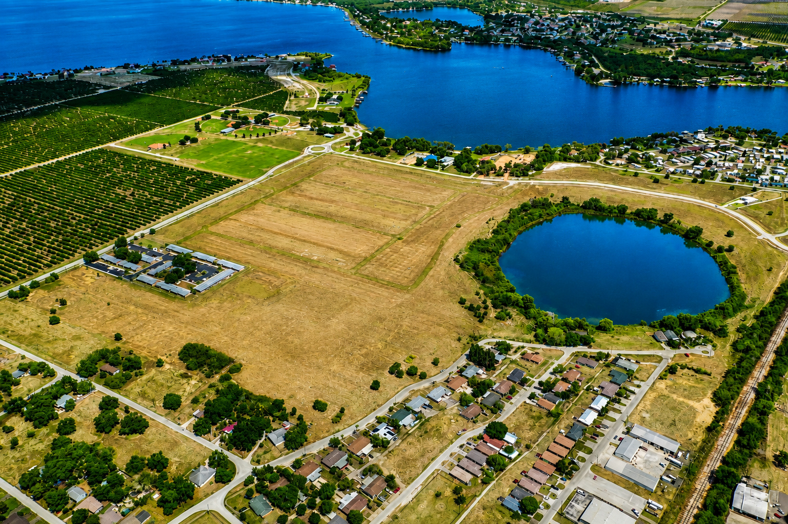 Aerial view of Lake Rachard