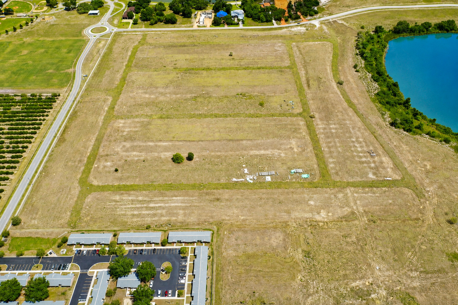 Aerial view of the site and surrounding area
